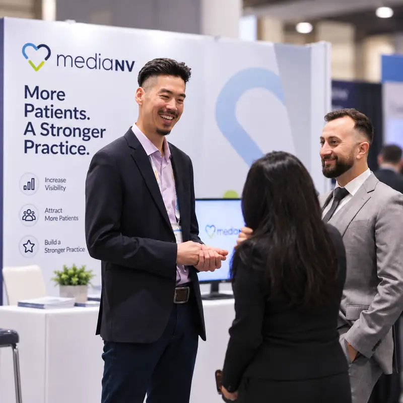 The MediaNV team at a dental conference